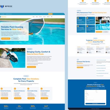 CleanGlow - Pool Cleaning Landing Page for Lead Generation